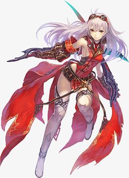 卡通立绘红裙女战士