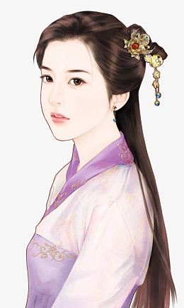彩绘立绘紫衣服古风美女女子
