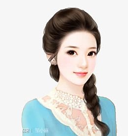 彩绘立绘现代文静美女