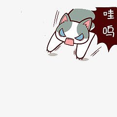 卡通小猫哇叫喊