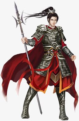 游戏原画拿着方天画戟将军