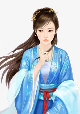 彩绘立绘蓝衣服清纯美女