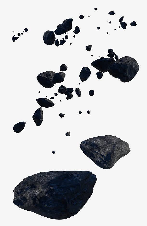 碎石黑色岩石漂浮装饰