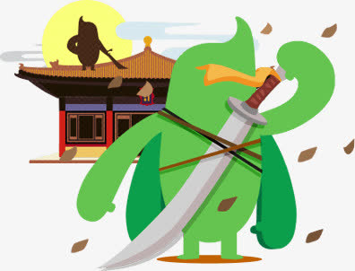 卡通蓝色人物决斗