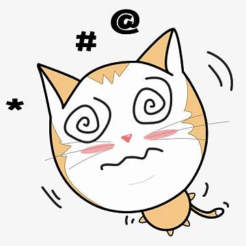 卡通花猫被打眩晕