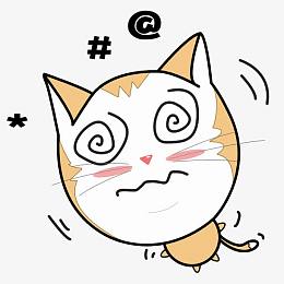 卡通花猫被打眩晕