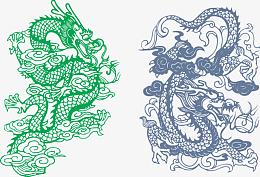 龙凤纹样中国风青龙花纹