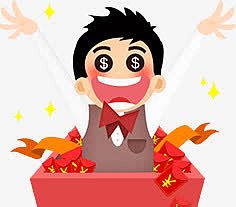 卡通开心红包兴奋发工资领奖金优惠