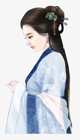 彩绘立绘清纯侧面女子画像