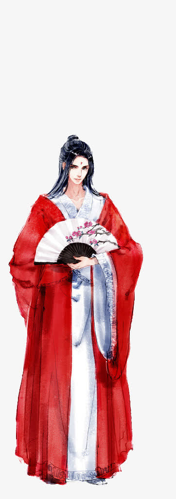 彩绘立绘红衣服男子图片