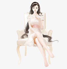 彩绘立绘现代美女椅子