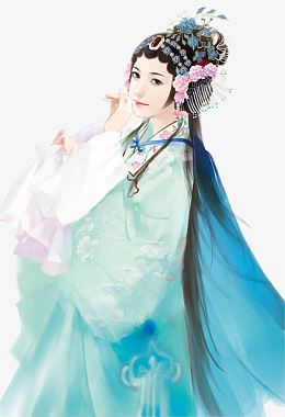 彩绘立绘唱戏女子
