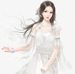 彩绘立绘白色衣服清纯美女
