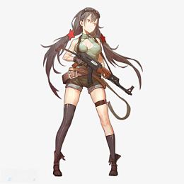 日本卡通拿着枪的美女