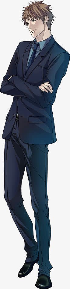 卡通西装革履帅哥