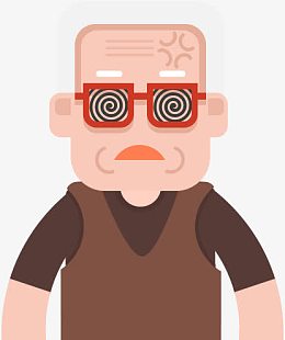 卡通老爷爷眩晕