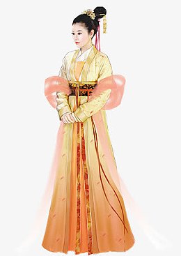 彩绘立绘黄衣服古装古风美女