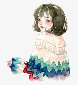 手绘美女现代