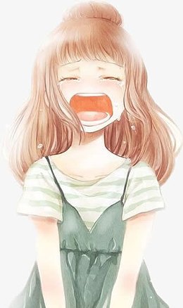 卡通立绘嚎啕大哭女孩