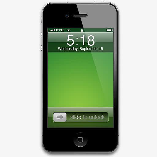 苹果iphone4手机绿背景图标