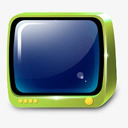 绿色电视机PNG图标