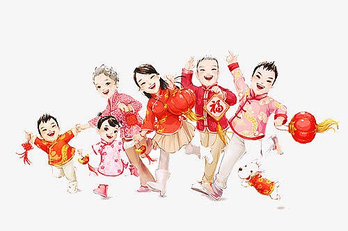 新年春节过年团聚喜庆家庭