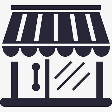 简单黑色线条商店图标