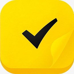 黑色对号黄色方框图标