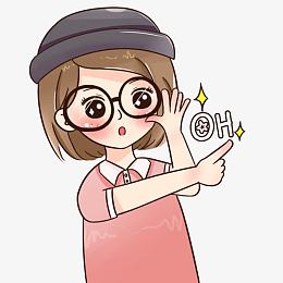 oh卡通红衣服小女孩