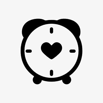 闹钟图标黑色简笔画卡通图标
