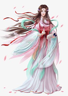 红色衣服书卷女子立绘古风