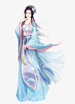 蓝衣白沙女子立绘游戏人物