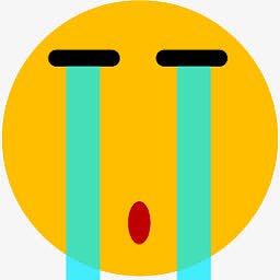 哭泣的黄色圆脸表情图标