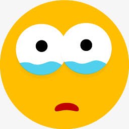 泪眼朦胧黄色圆脸表情图标
