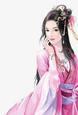 粉红衣服女子古风立绘