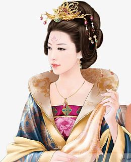 雍容古代妃子手绘背景