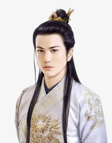 古风立绘白衣黑发帅气男子免抠素材免费下载_觅元素51yuansu.com