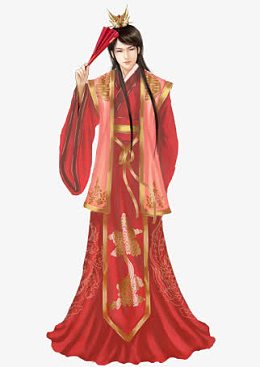 红衣新郎男子古风立绘