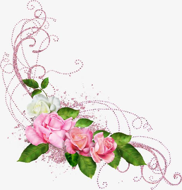 粉色花朵边框图片