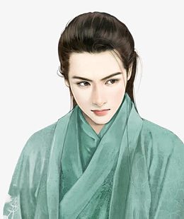 青衣长发美男子