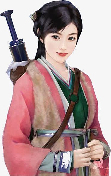 古典女侠风手绘图片素材
