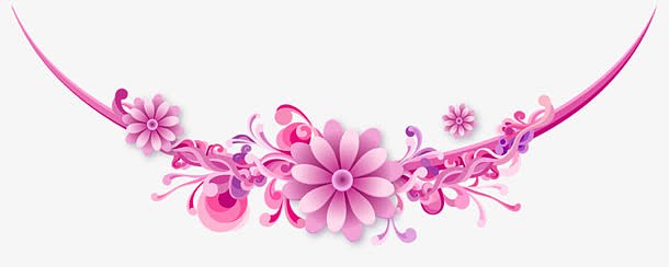 紫色中国风花朵边框素材