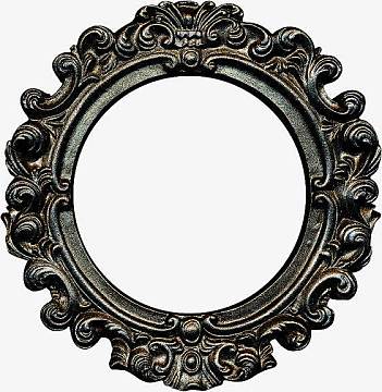 黑色金属圆形雕花边框海报背景