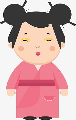 卡通粉衣书童小女孩