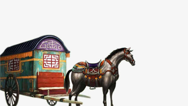 古代精美马车