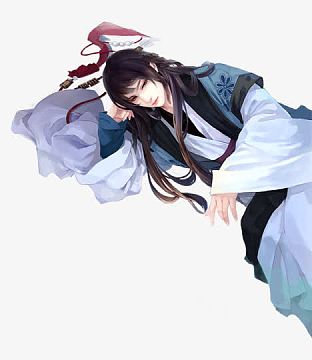 古装卧地美男游戏立绘