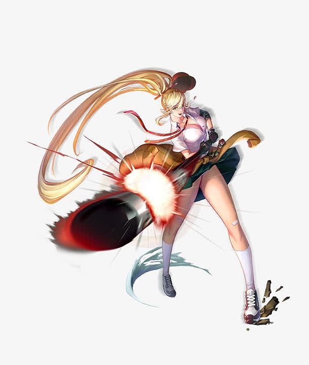 卡通女子长发游戏立绘