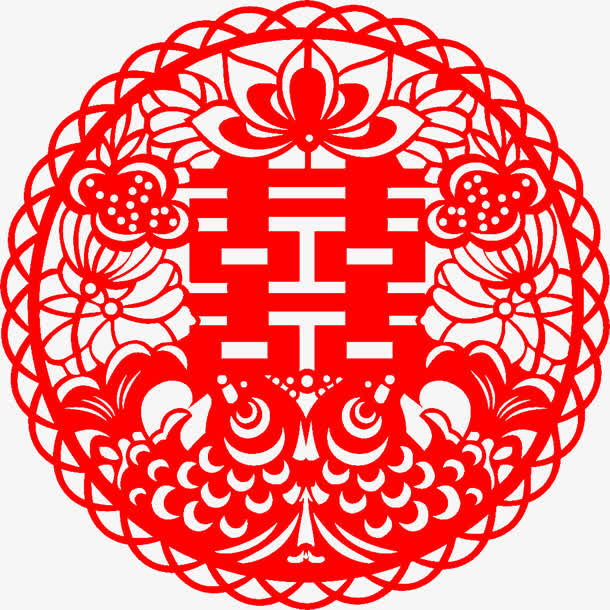 中国风囍字剪纸