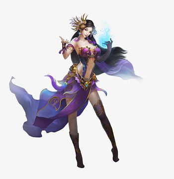 古装美女天仙下凡气质游戏立绘