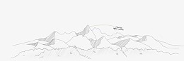白色山峦线条海报背景